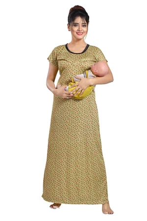 Shop Cool and Comfortable Brown Maternity Feeding Dress Online – 9shines  label