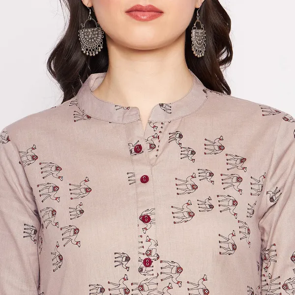 Beige_&_Maroon_Cotton_Kurta_And_Palazzo_Set_For_Women_Readymade_Straight_Kurta_Printed_Kurta_Palazzo_Set_For_Womans_Plazo_&_Kurti_2_Piece_Set_|