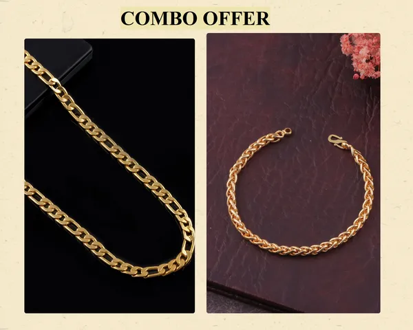 BEAUTIFUL_BRASS_GOLD_CHAIN_AND_GOLD_BRACELET_COMBO_FOR_MENS(PACK_OF_2)
