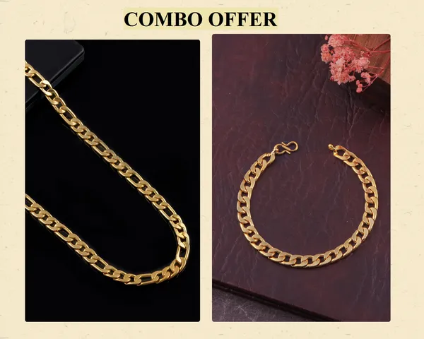 BEAUTIFUL_BRASS_GOLD_CHAIN_AND_GOLD_BRACELET_COMBO_FOR_MENS(PACK_OF_2)