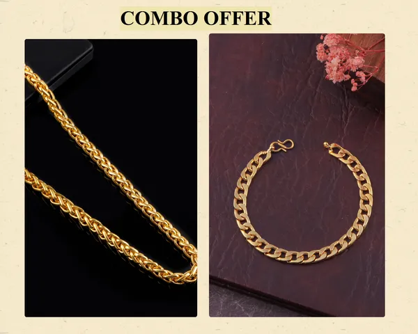 BEAUTIFUL_BRASS_GOLD_CHAIN_AND_GOLD_BRACELET_COMBO_FOR_MENS(PACK_OF_2)