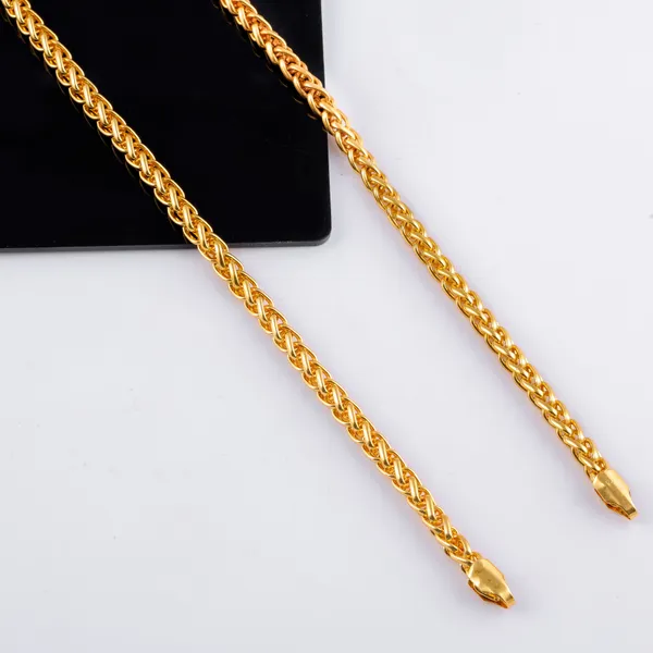 Men's_Gold-Plated_Wheat_Chain_&_Bracelet_Combo(Pack_Of_2)