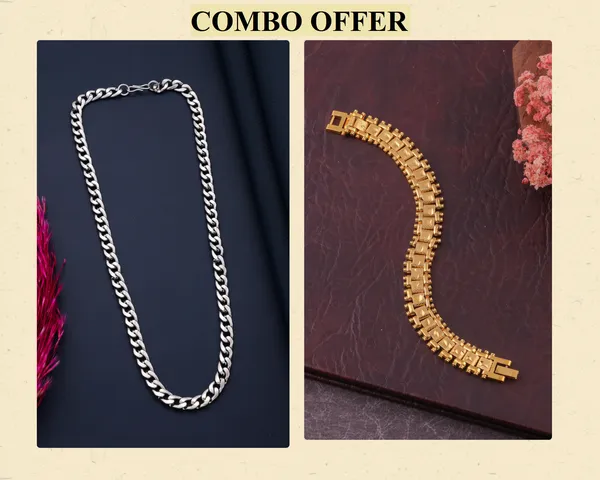 BEAUTIFUL_BRASS_SILVER_CHAIN_AND_GOLD_BRACELET_COMBO_FOR_MENS(PACK_OF_2)