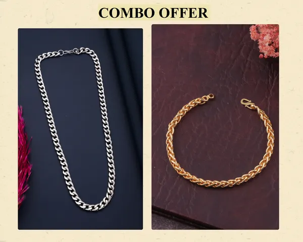 BEAUTIFUL_BRASS_SILVER_CHAIN_AND_GOLD_BRACELET_COMBO_FOR_MENS(PACK_OF_2)