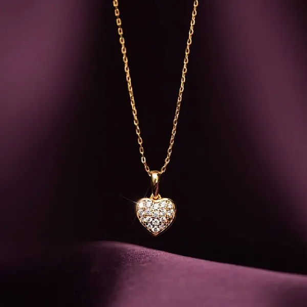 Gold-Plated_Alloy_Heart_Shape_Pendant_Chain_Necklace_For_Women_And_Girls