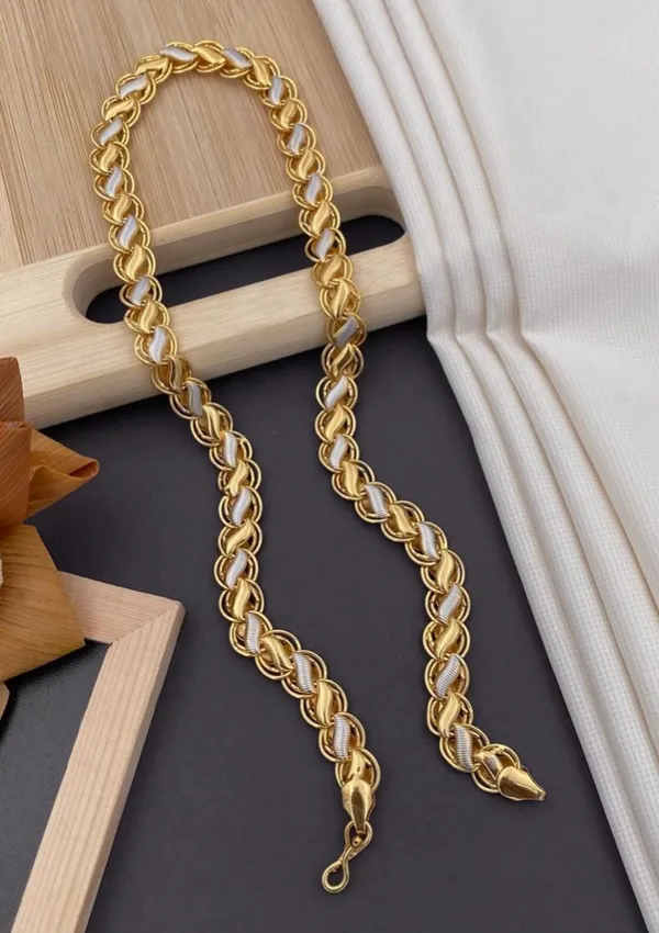 Gujju Jewellers Gujju Jewellers Koyli Rhodium Gold Plated Chain