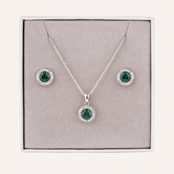 Silver_Chain_and_diamond_pendent_with_Earrings_for_women/girls