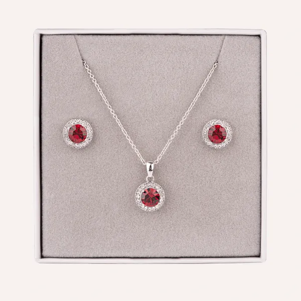 Sterling_Silver_Chain_And__Diamond_Pendant_With__Earrings