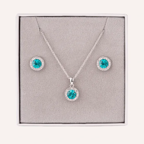 Sterling_Silver_Chain_And_rhinestone_Pendant_With_Earring_set_For_Women/Girls