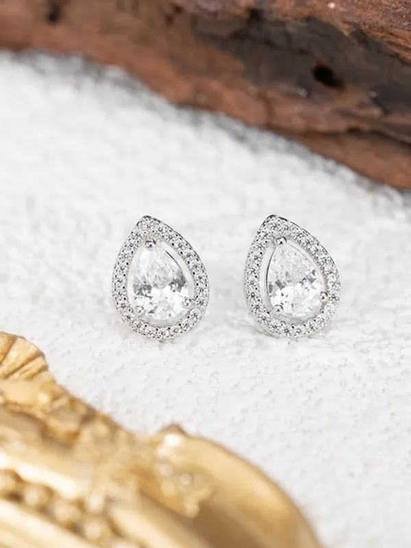 Sterling_Silver__Plated_Stud_Earrings_For_Women/Girls