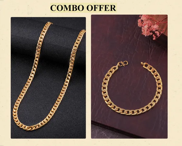 BEAUTIFUL_BRASS_GOLD_CHAIN_AND_GOLD_BRACELET_COMBO_FOR_MENS(PACK_OF_2)