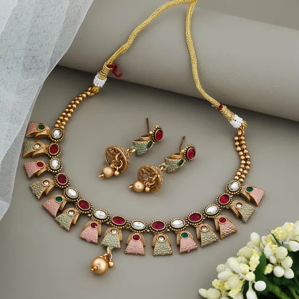 Classic_Pearl_Gold_Plated__Necklace_Set_For_Women
