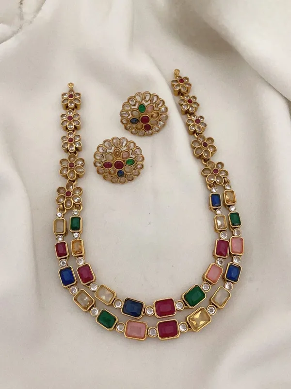 Classic_Pearl_Gold_Plated__Necklace_Set_With_Earrings_For_Women