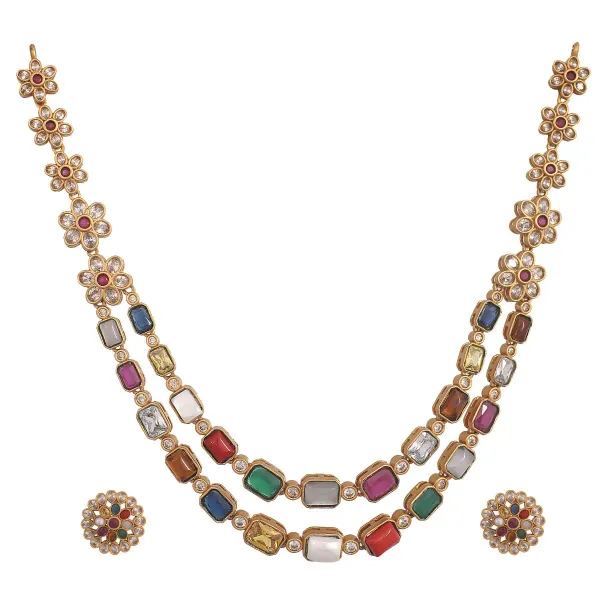 Classic_Pearl_Gold_Plated__Necklace_Set_With_Earrings_For_Women