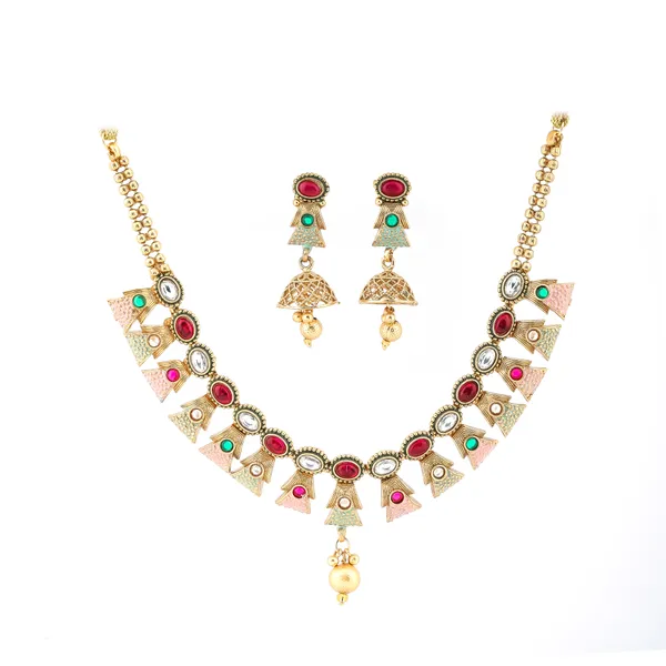 Classic_Pearl_Gold_Plated__Necklace_Set_For_Women