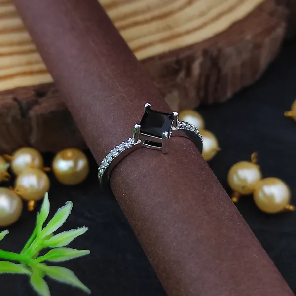 Alia_black_colour_american_diamond_size_adjustable_ring