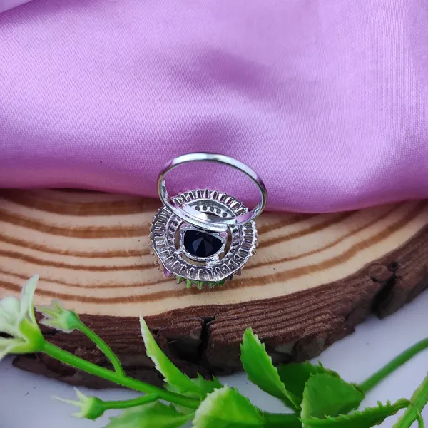 Sara_blue_colour_american_diamond_size_adjustable_ring