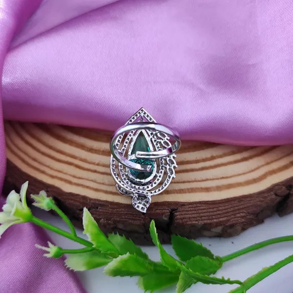 Alia_aqua_green_colour_american_diamond_size_adjustable_ring