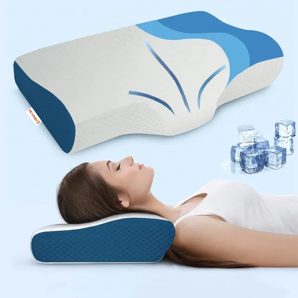 Homerz_Premium_Orthopedic_Cool_Gel_infused_Butterfly_Shape_Memory_Foam_Pillow|Perfect_Curve_fits_Neck_and_Shoulder|_Pack_of_2