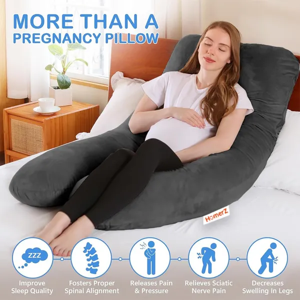 Homerz_Premium_U-Shape_Pregnancy_Pillow_for_Pregnant_Women_|_3_Month_Warranty_|_Maternity_Pillow,_Pregnancy_Gifts_for_Women,_Maternity_Pillows_for_Pregnancy_Sleeping,_Washable_Velvet_Cover(Brown)
