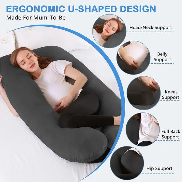 Homerz_Premium_U-Shape_Pregnancy_Pillow_for_Pregnant_Women_|_3_Month_Warranty_|_Maternity_Pillow,_Pregnancy_Gifts_for_Women,_Maternity_Pillows_for_Pregnancy_Sleeping,_Washable_Velvet_Cover(Brown)