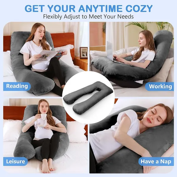 Homerz_Premium_U-Shape_Pregnancy_Pillow_for_Pregnant_Women_|_3_Month_Warranty_|_Maternity_Pillow,_Pregnancy_Gifts_for_Women,_Maternity_Pillows_for_Pregnancy_Sleeping,_Washable_Velvet_Cover(Brown)