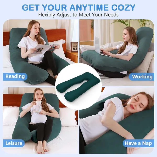 Homerz_Premium_U-Shape_Pregnancy_Pillow_for_Pregnant_Women_|_3_Month_Warranty_|_Maternity_Pillow,_Pregnancy_Gifts_for_Women,_Maternity_Pillows_for_Pregnancy_Sleeping,_Washable_Velvet_Cover(Green)