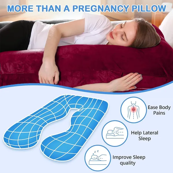 Homerz_Premium_U-Shape_Pregnancy_Pillow_for_Pregnant_Women_|_3_Month_Warranty_|_Maternity_Pillow,_Pregnancy_Gifts_for_Women,_Maternity_Pillows_for_Pregnancy_Sleeping,_Washable_Velvet_Cover(Maroon)