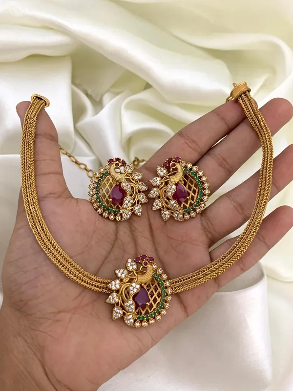 Gorgeous_Peacock_design_Chain_style_Necklace_set