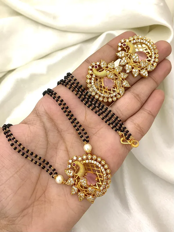 Ethnic_Peacock_design_Mangalsutra_with_Matching_Earring