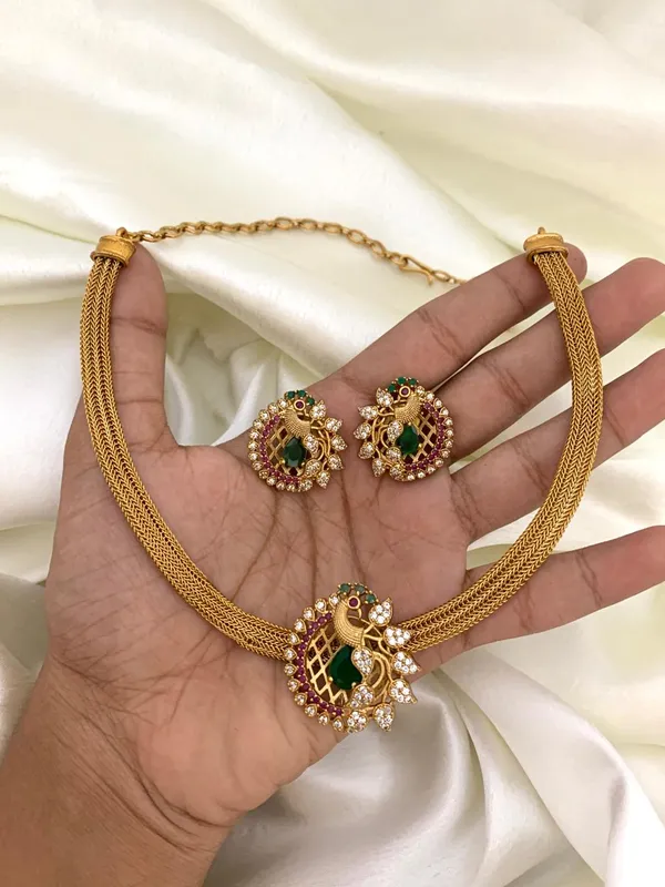 Peacock design necklace with price shop
