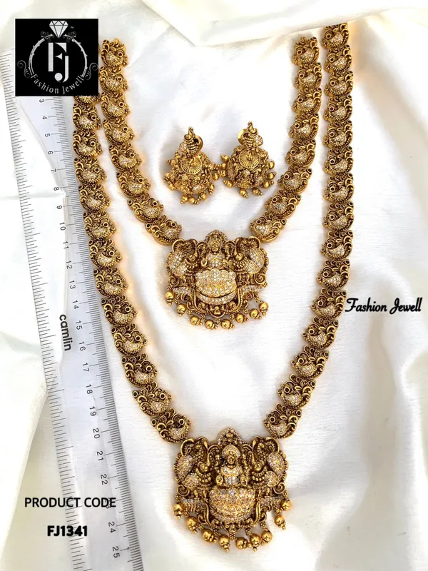 Deepna_antique_laxmi_long_&_short_necklace_set