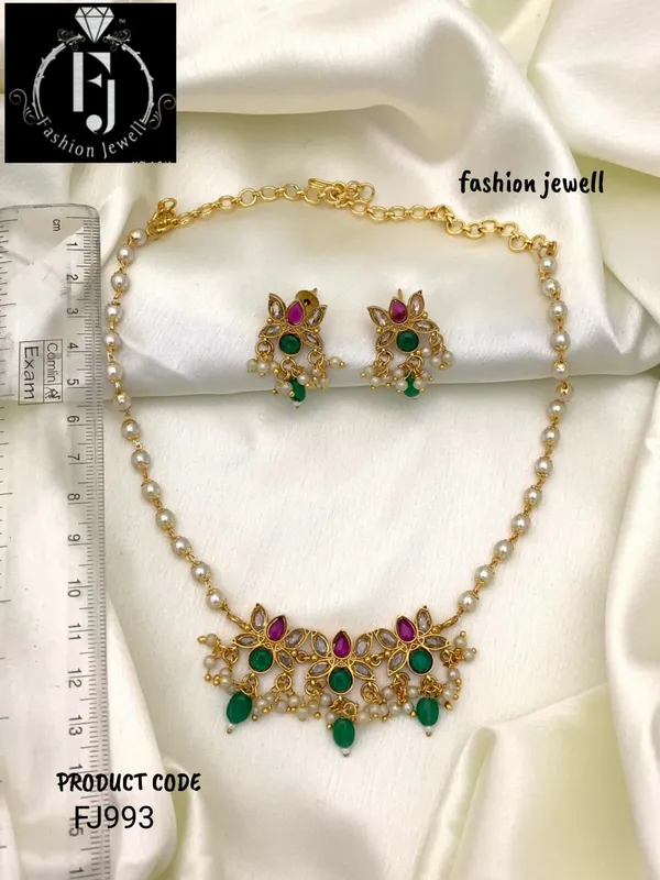 ANAN_LOTUS_MOTIF_PEARL_NECKLACE_SET