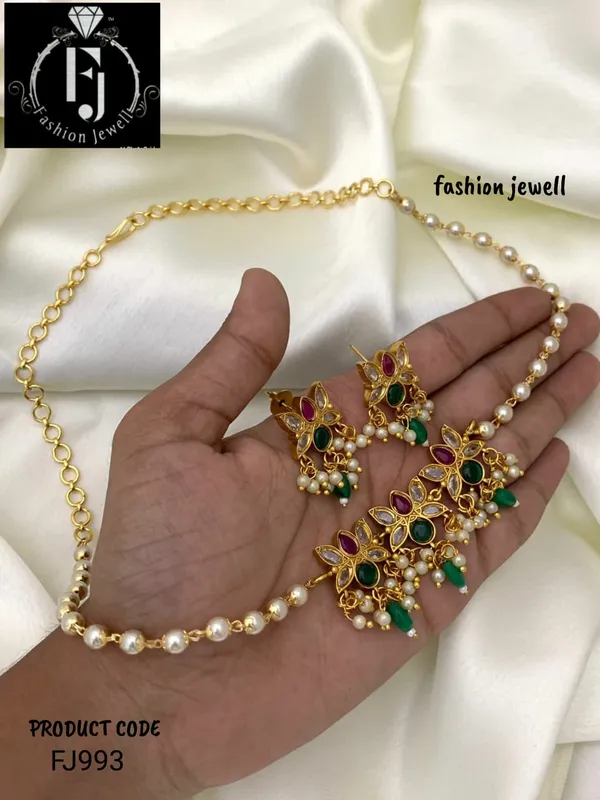 ANAN_LOTUS_MOTIF_PEARL_NECKLACE_SET