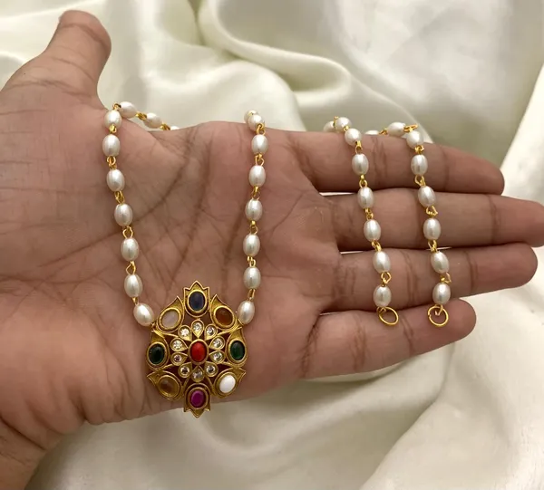 Kshipra__CZ_Navaratna_Pearl_Chain_Pendant