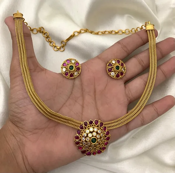 Latest_Kempu_Chain_style_Necklace_set