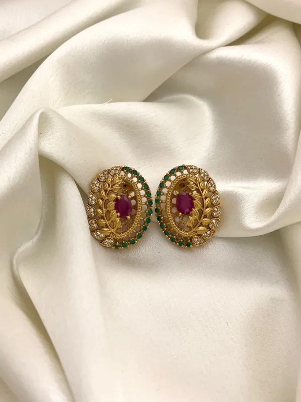 Leaf_Antique_Stud_Earrings