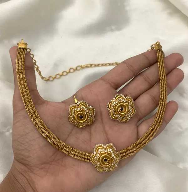 Elegant_Floral_Chain_style_Necklace_set