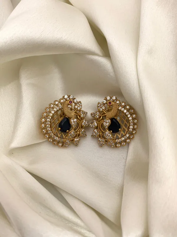 Peacock_Antique_Stud_Earrings