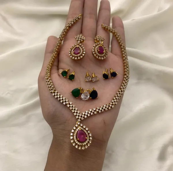 Fashion Jewell Elegant Changeable stone Necklace set Price in India Buy Fashion Jewell Elegant Changeable stone Necklace set online at fashionjewell