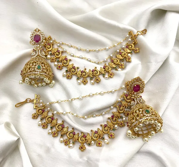 Peacock_design_matte_finish_Mattel_with_Jhumka