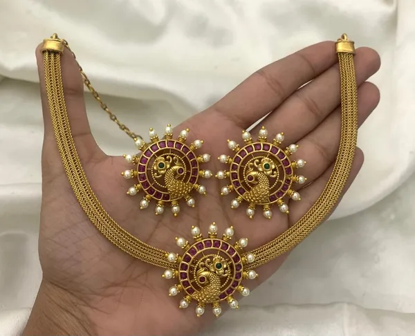 Trendy_Kemp_Peacock_Pendant_Chain_style_Necklace_set