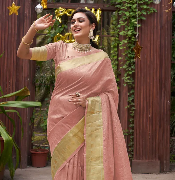 Bansri_Gold_Pink_Couple_Set_Saree_and_Kurta