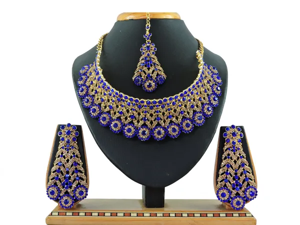 Alloy_Gold_Plated_Jewel_Set_|_Stone_Studded_Necklace_Set_For_Women_|_Blue_and_Gold