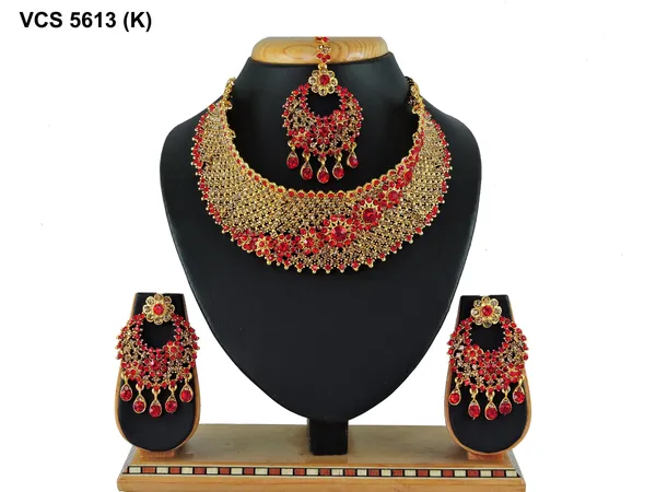 Alloy_Gold_Plated_Jewel_Set_|_Stone_Studded_Necklace_Set_For_Women_|_Red_and_Gold