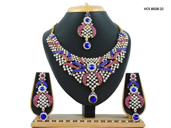 Stone_Studded_Necklace_Set_For_Women_|_Designer_Jewelry_Set_with_Earring_|_Multicolor