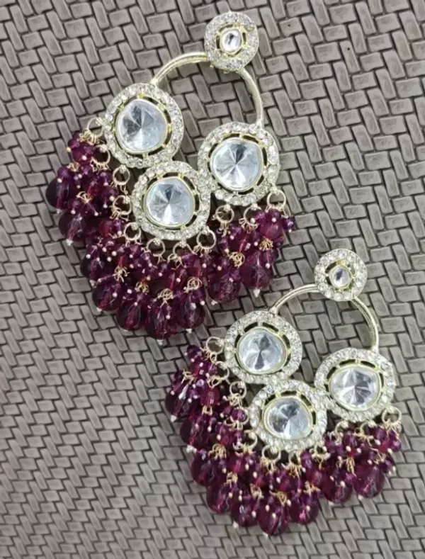 Gold_Plated_Kundan_and_Beads_Dangler_Earrings_for_Women__|_Purple