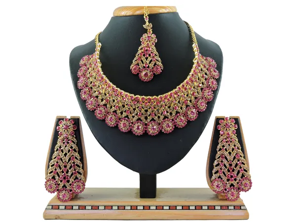 Alloy_Gold_Plated_Jewel_Set_|_Stone_Studded_Necklace_Set_For_Women_|_Pink_and_Gold