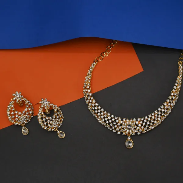Stone_Studded_Necklace_Set_For_Women_|_Designer_Jewelry_Set_with_Earring_|_White