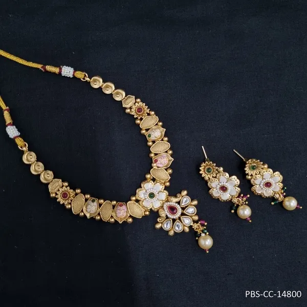 Gold_Plated_Meenakari_Necklace_Set_|_Royal_Antique_Design_Copper_Choker_Set_For_Women_|_Ruby_and_Green